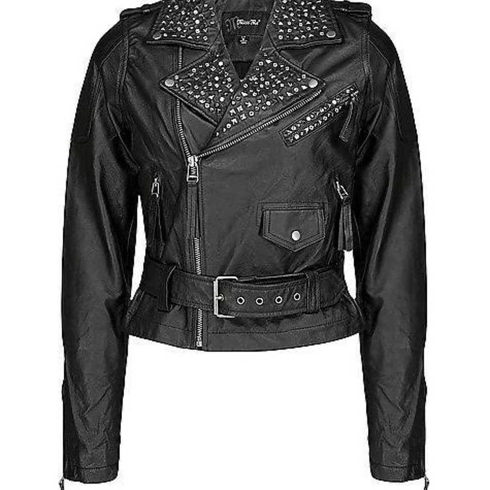 Miss Me women's leather jacket medium - image 6