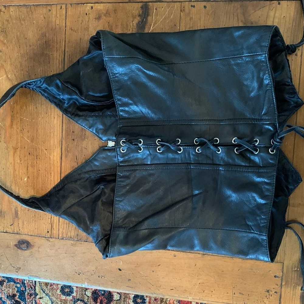 Womens leather vest - image 2