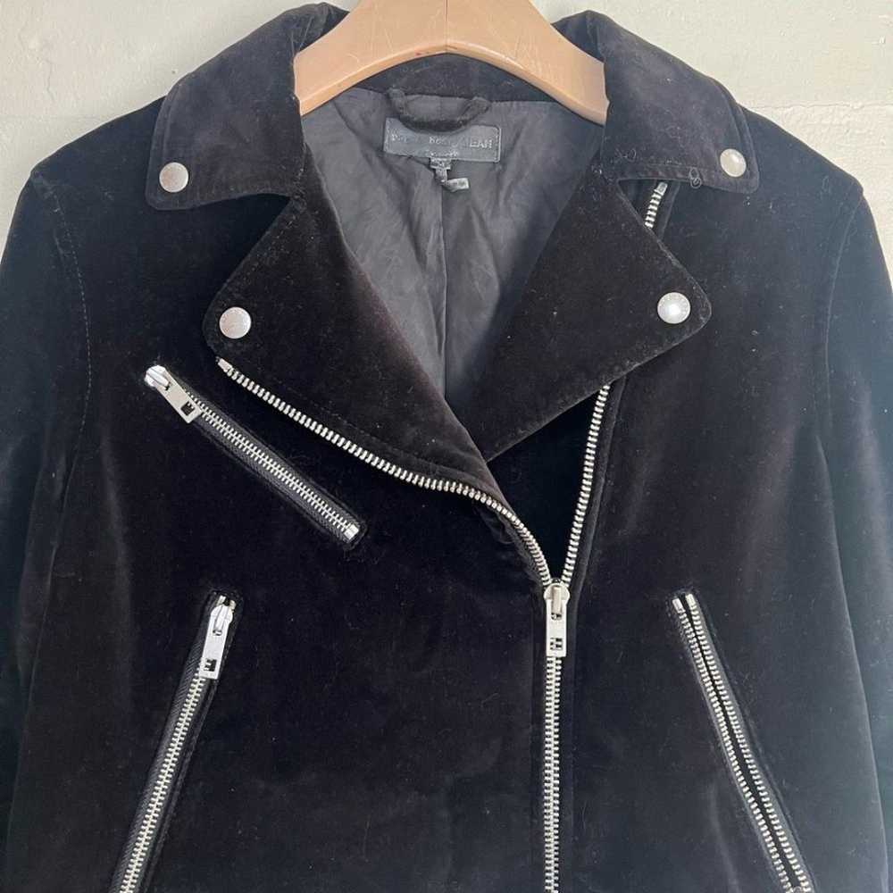 Rag and Bone Mercer Moto Jacket Velvet Black Size… - image 5