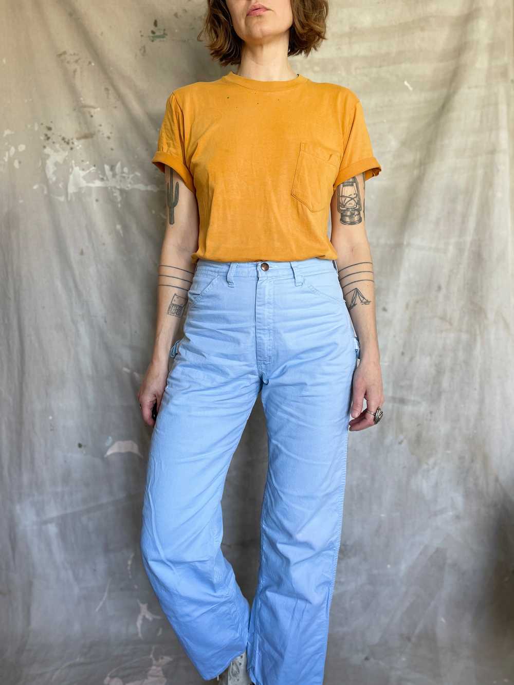 80s DeeCee Pale Blue Carpenter Pants - image 1