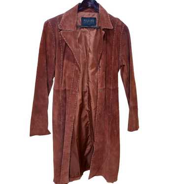 Vtg Wilsons Leather| Brown Suede Leather Trench Co