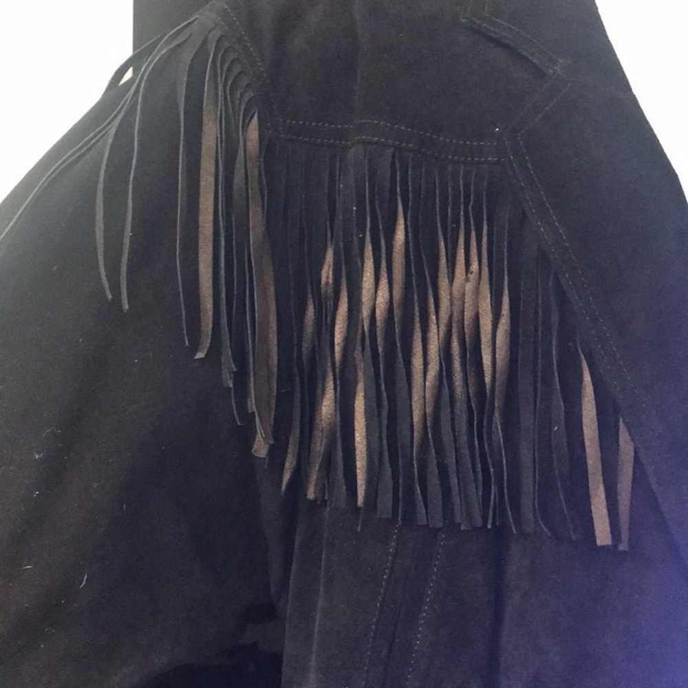 Vintage leather/suede jacket with fringe - image 11