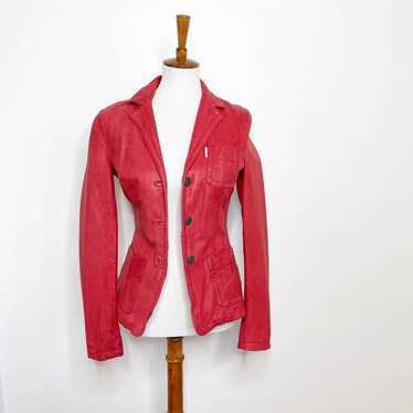 Calvin Klein Jeans Red Leather Jacket