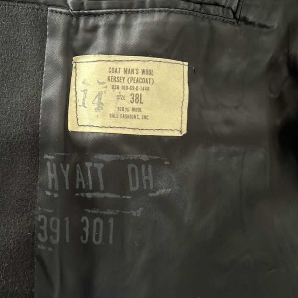 Kersey Wool Men's Peacoat Black Jacket Size 38 L - image 8