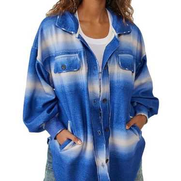 Free People Ruby Jacket Blue Ombre Striped
