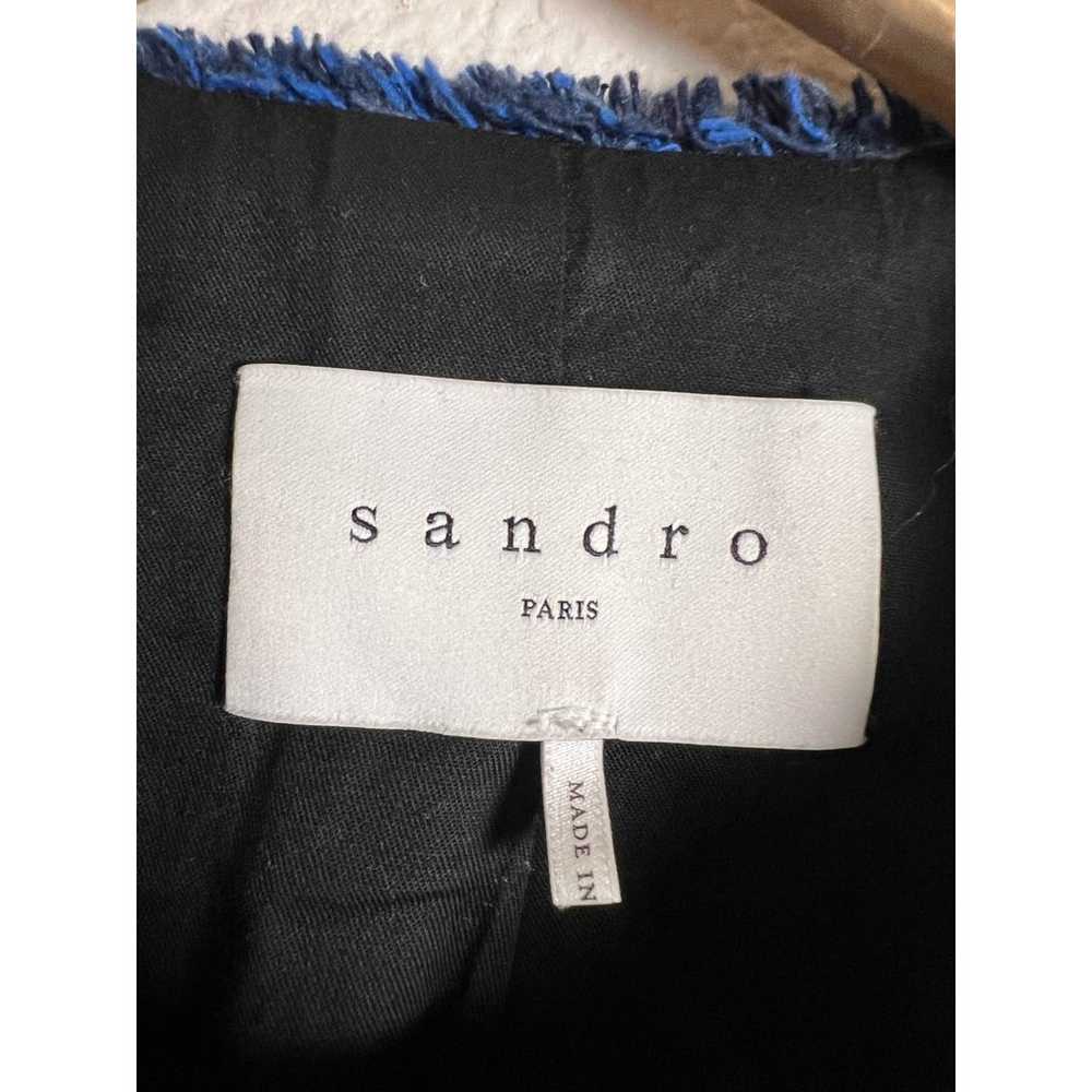 Sandro Asymmetrical Zip Up Frayed Striped Cropped… - image 7