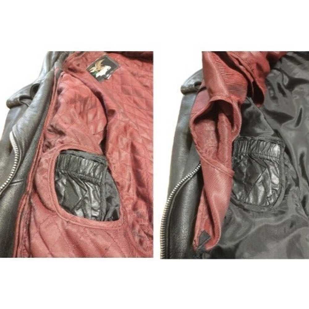 Classic Belted Leather Motorcycle Jacket - image 6