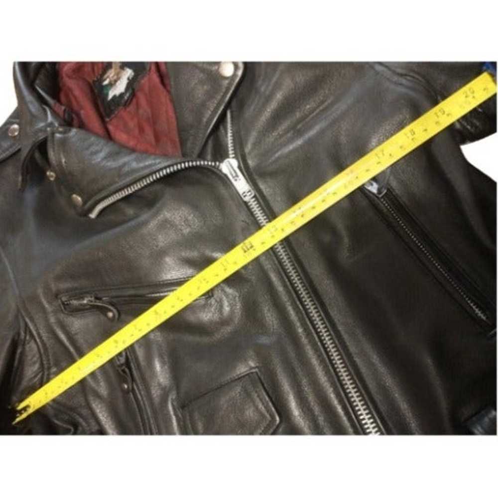 Classic Belted Leather Motorcycle Jacket - image 9