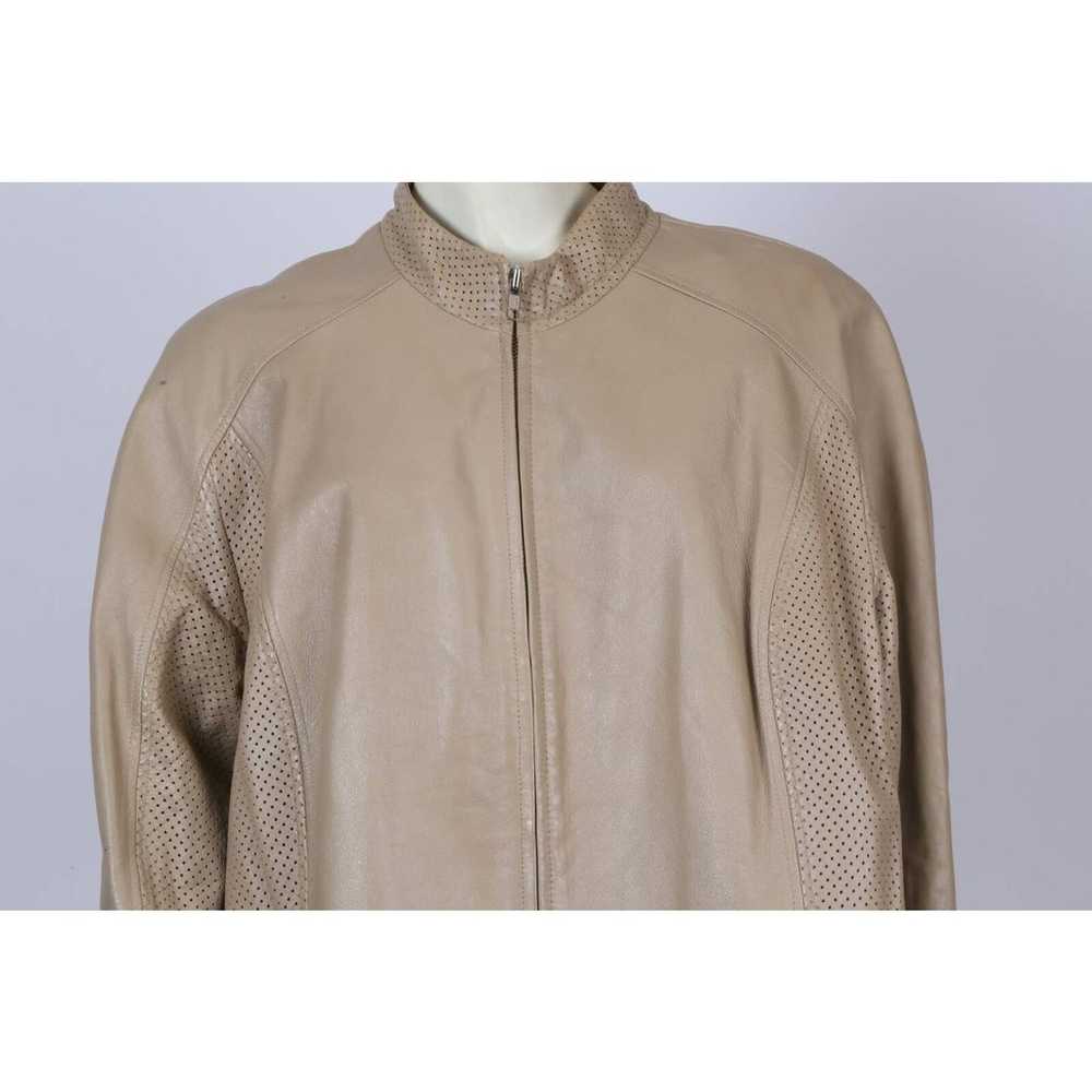MARINA RINALDI Beige Leather Jacket Plus Size 25 - image 2