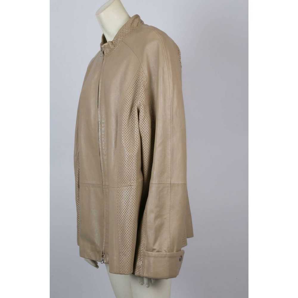 MARINA RINALDI Beige Leather Jacket Plus Size 25 - image 4