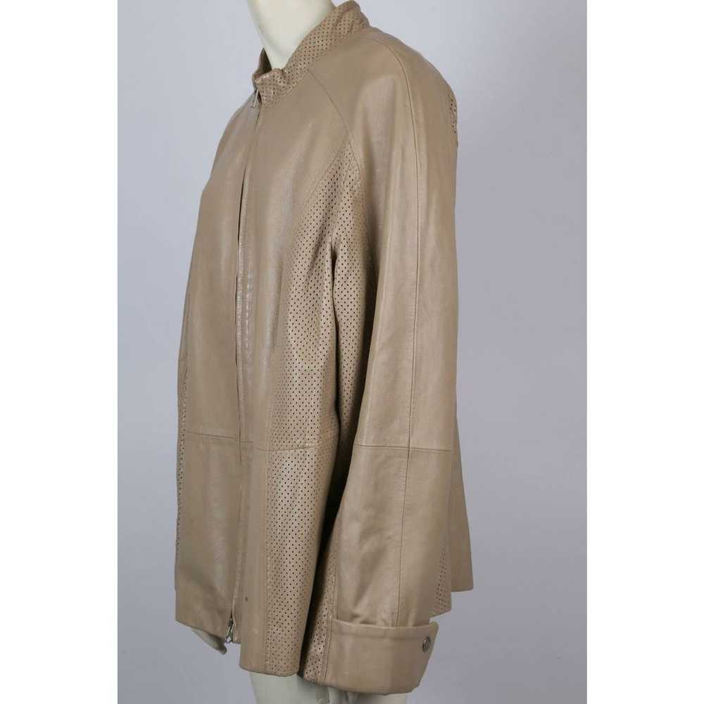 MARINA RINALDI Beige Leather Jacket Plus Size 25 - image 5