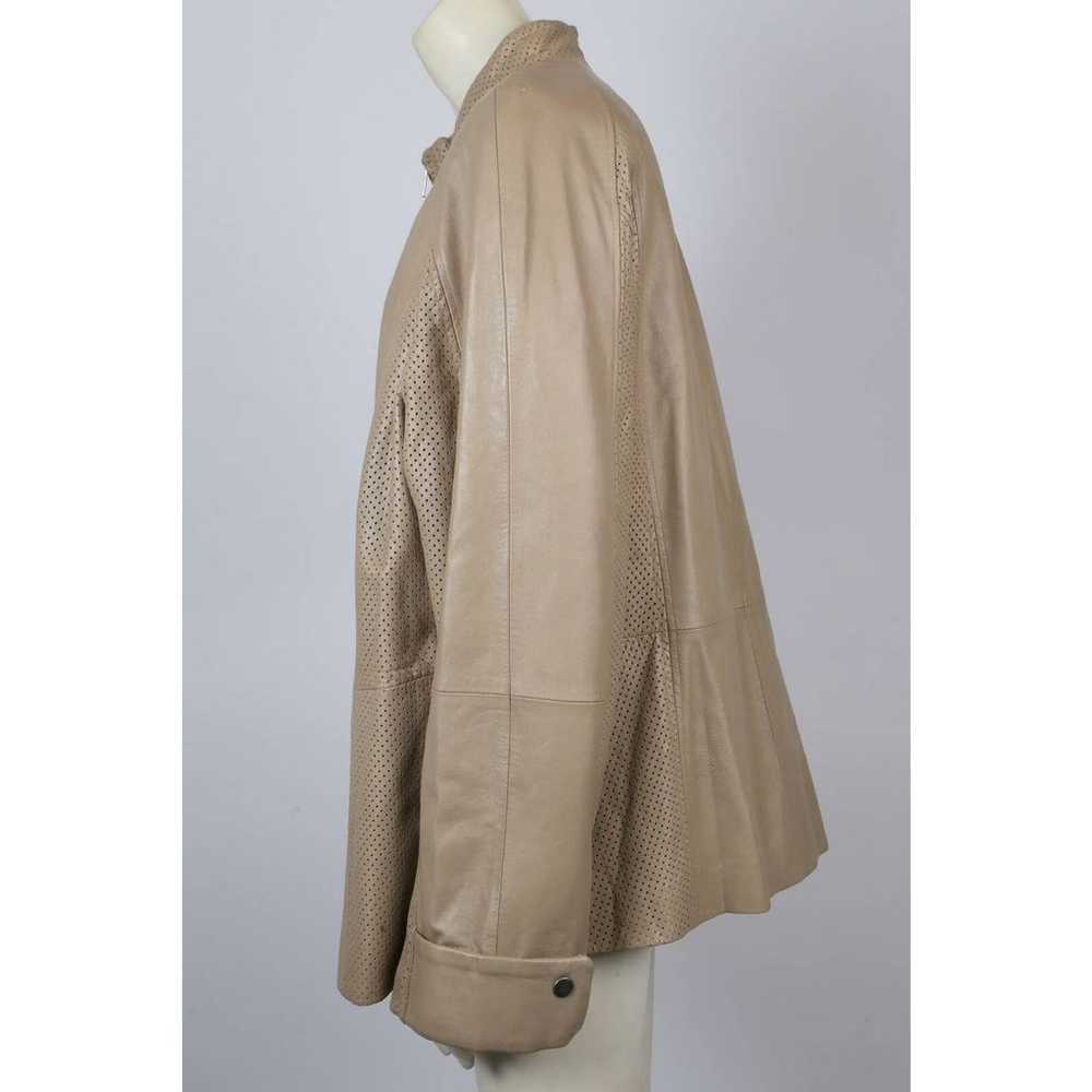 MARINA RINALDI Beige Leather Jacket Plus Size 25 - image 6