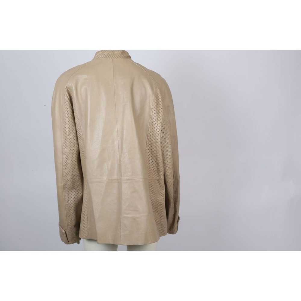 MARINA RINALDI Beige Leather Jacket Plus Size 25 - image 7