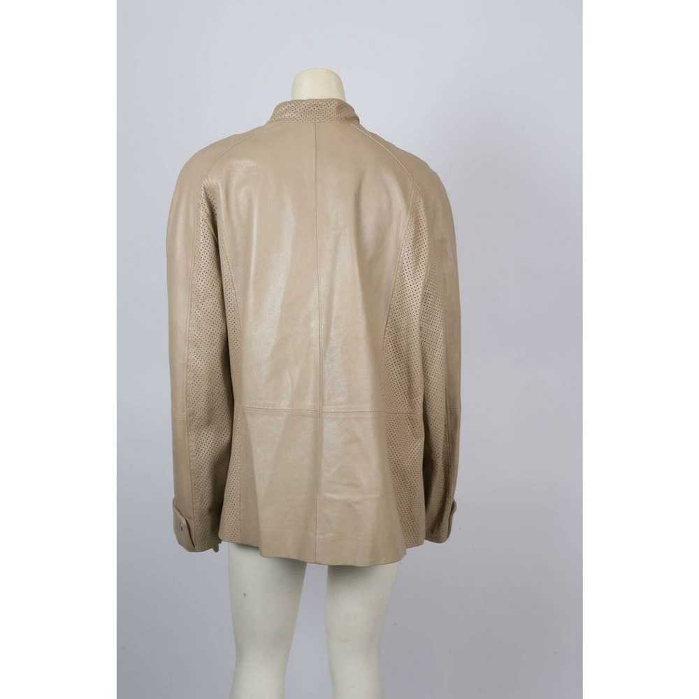 MARINA RINALDI Beige Leather Jacket Plus Size 25 - image 8