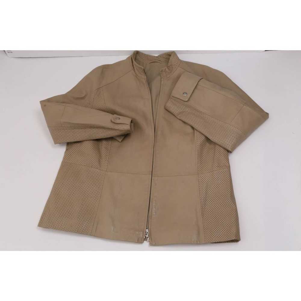 MARINA RINALDI Beige Leather Jacket Plus Size 25 - image 9