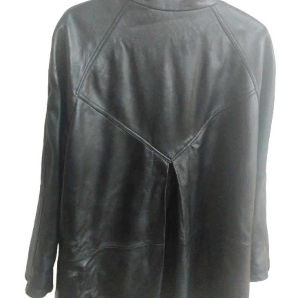 Black Leather Swing Jacket 3/4 Quarter Length - image 12