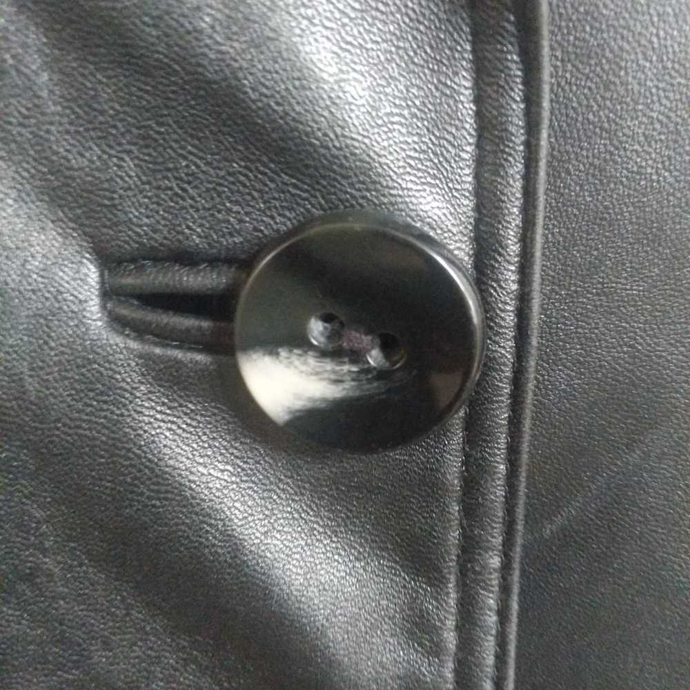 Black Leather Swing Jacket 3/4 Quarter Length - image 3