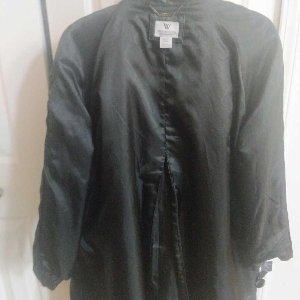 Black Leather Swing Jacket 3/4 Quarter Length - image 7