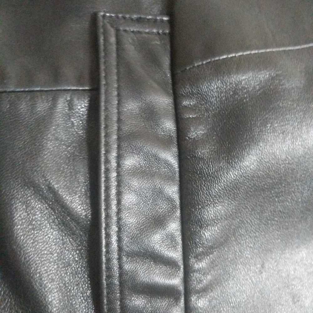 Black Leather Swing Jacket 3/4 Quarter Length - image 9