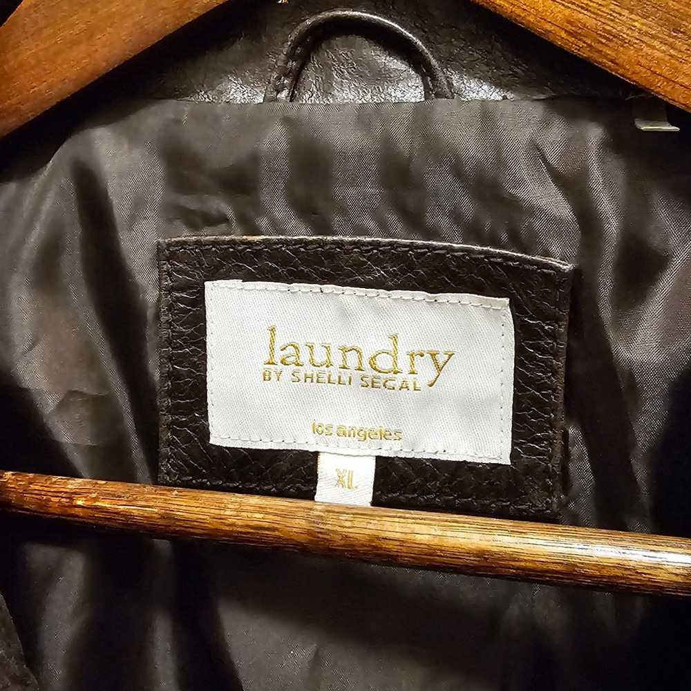 Laundry by Shelli Segal Brown Leather Jacket Size… - image 3