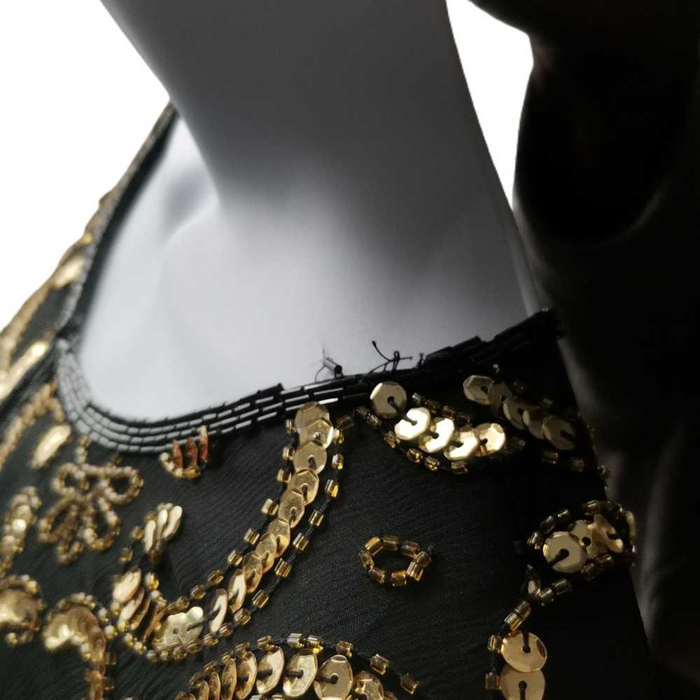 Vintage Black and Gold Sequin Jacket - image 4