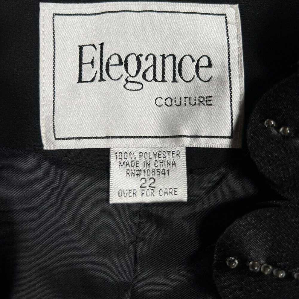Vintage ELEGANCE COUTURE Black Jacket Coat Hip Fa… - image 6