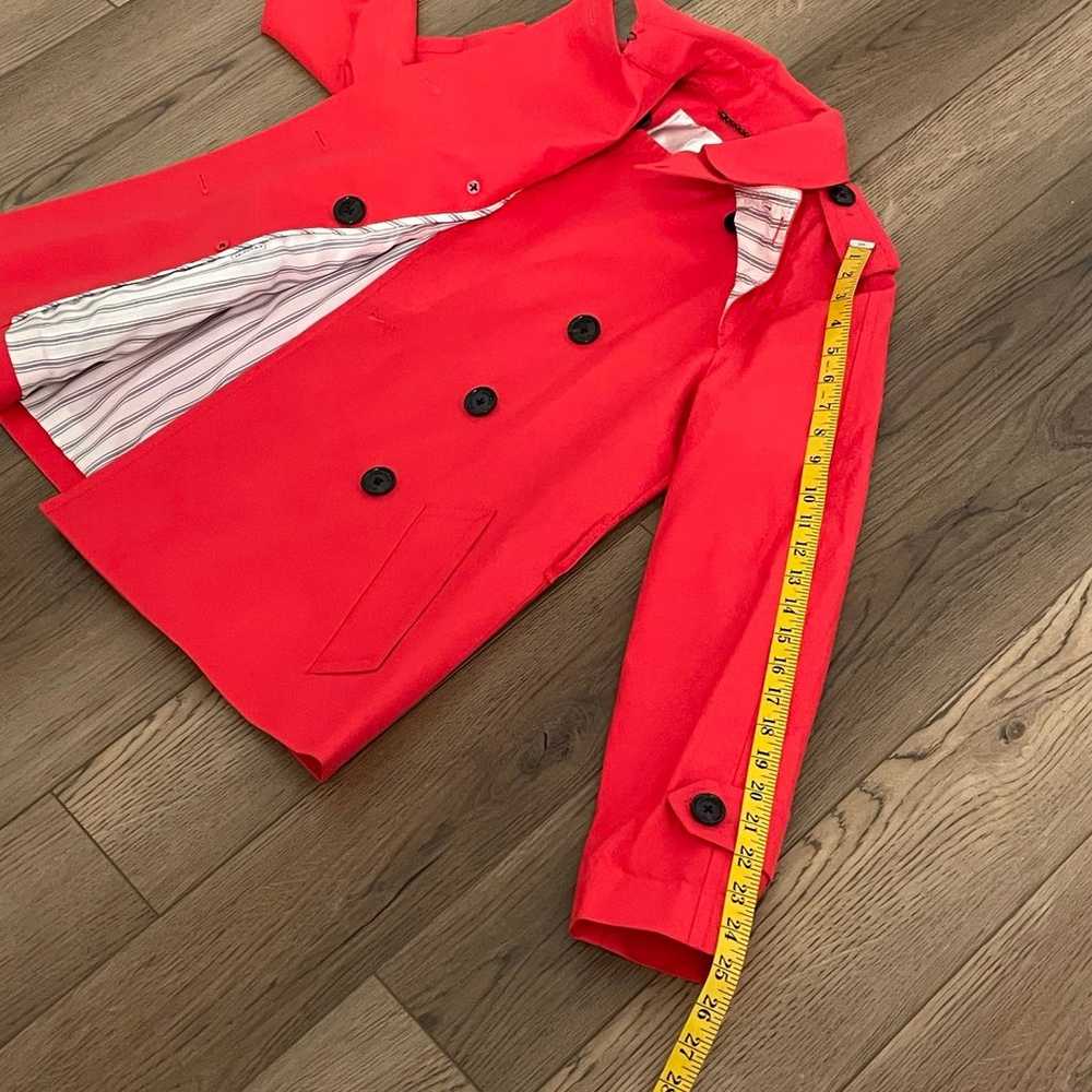 Coach Solid Red Short Trench Coat **NO BELT** - image 12