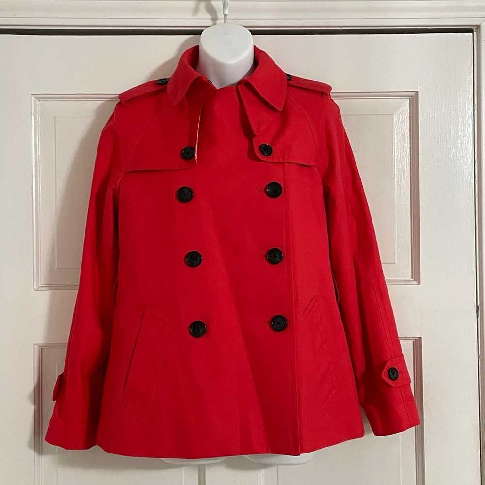 Coach Solid Red Short Trench Coat **NO BELT** - image 2