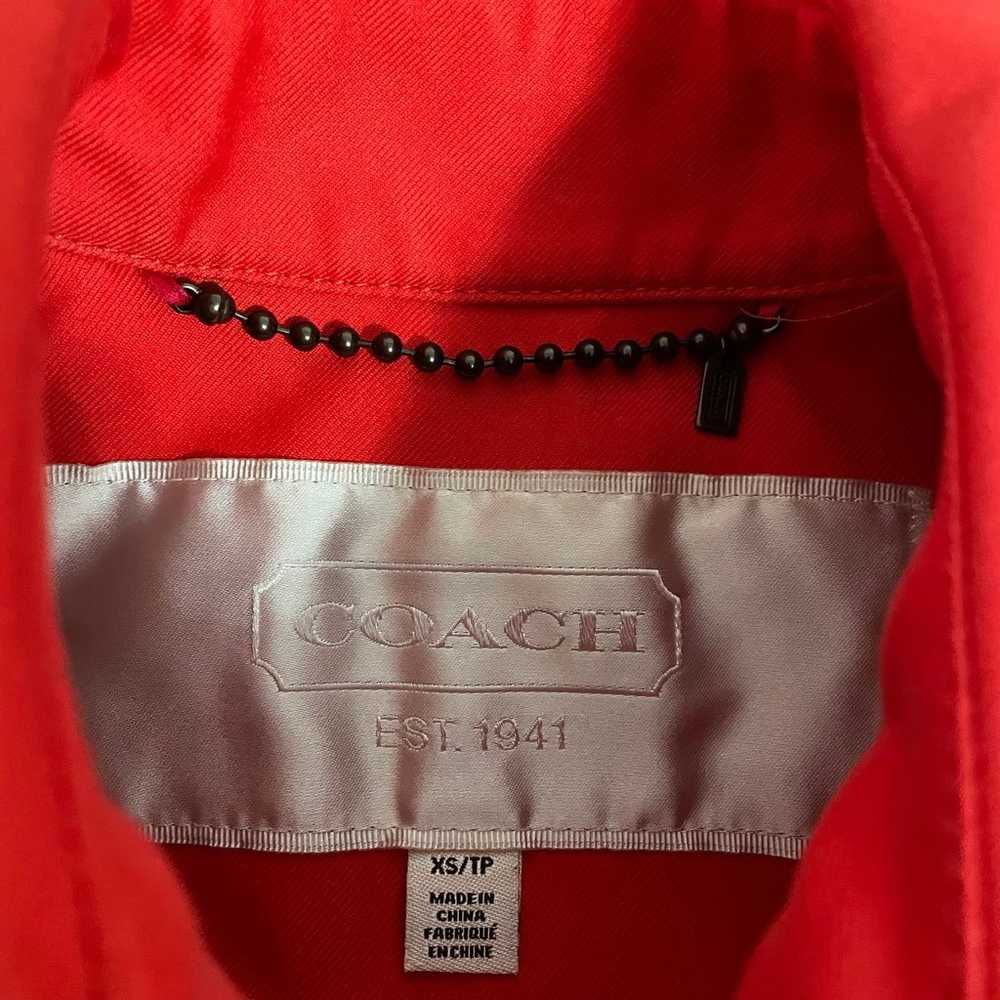 Coach Solid Red Short Trench Coat **NO BELT** - image 3