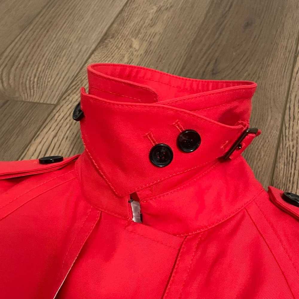 Coach Solid Red Short Trench Coat **NO BELT** - image 6
