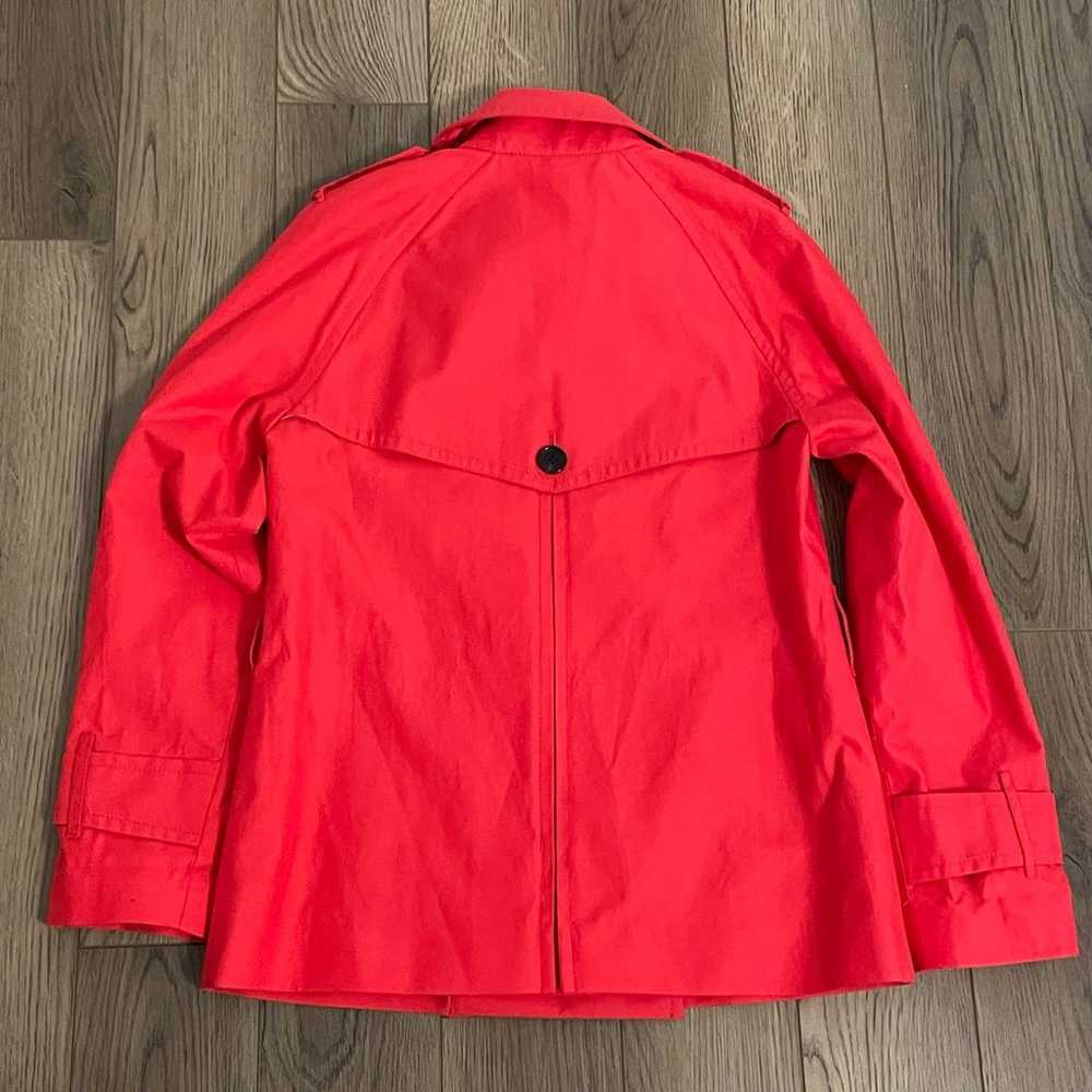 Coach Solid Red Short Trench Coat **NO BELT** - image 7