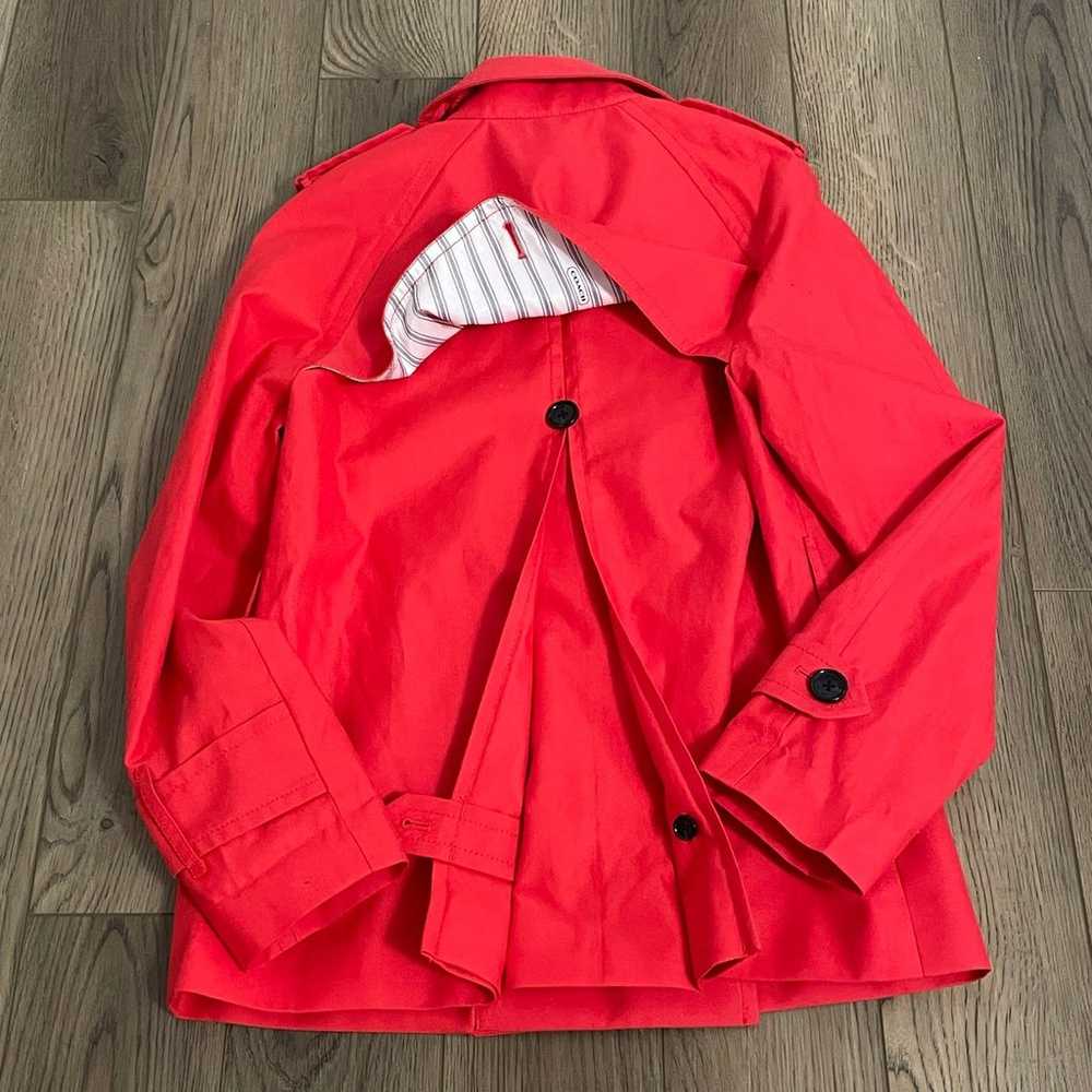 Coach Solid Red Short Trench Coat **NO BELT** - image 8