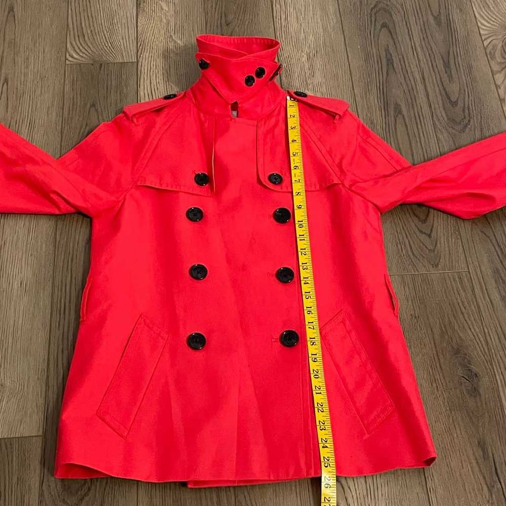 Coach Solid Red Short Trench Coat **NO BELT** - image 9