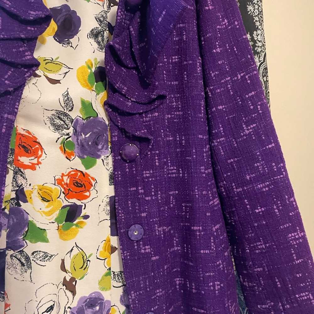 Kate Spade size 4 ruffle purple  wool coat - image 2