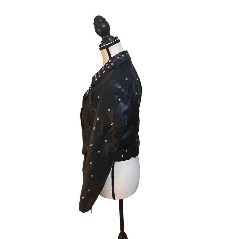 Vintage Studded Black Leather Jacket - image 2