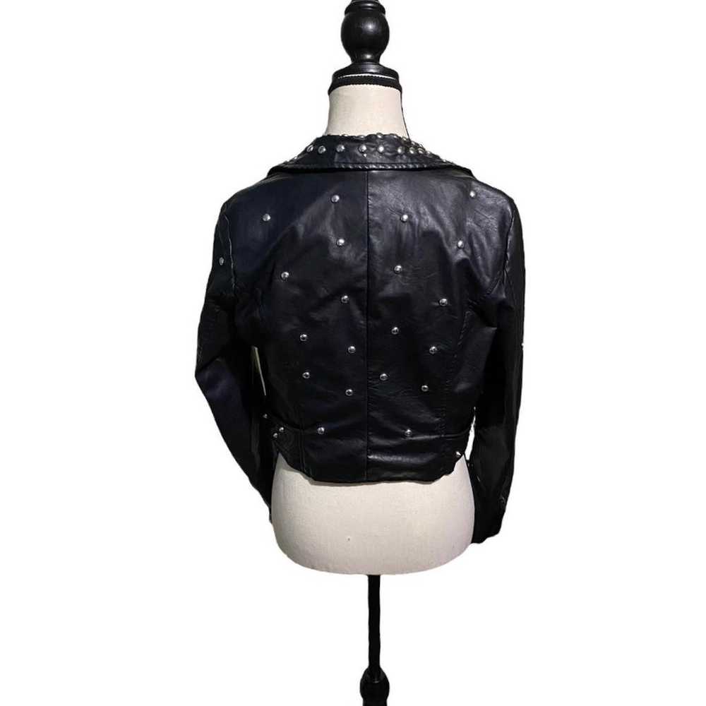 Vintage Studded Black Leather Jacket - image 3