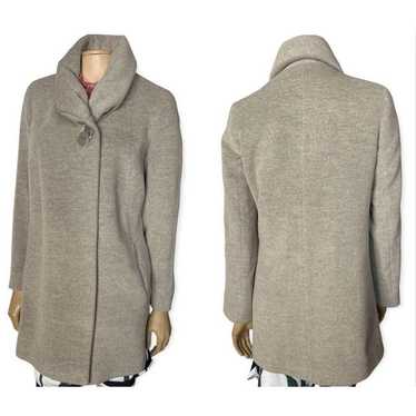 Cinzia Rocca 16148939OW wool gray high collar butt