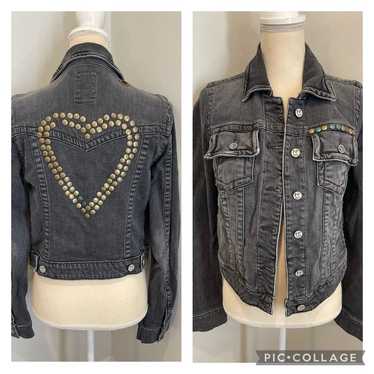 Vintage Free People Heart Studded Charcoal/Black D