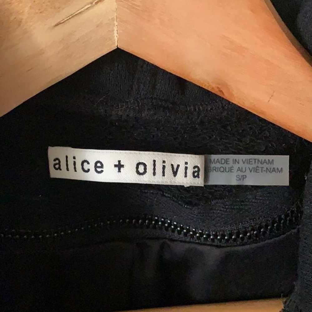 Alice + Olivia Black & White Faux Fur Coat with R… - image 5