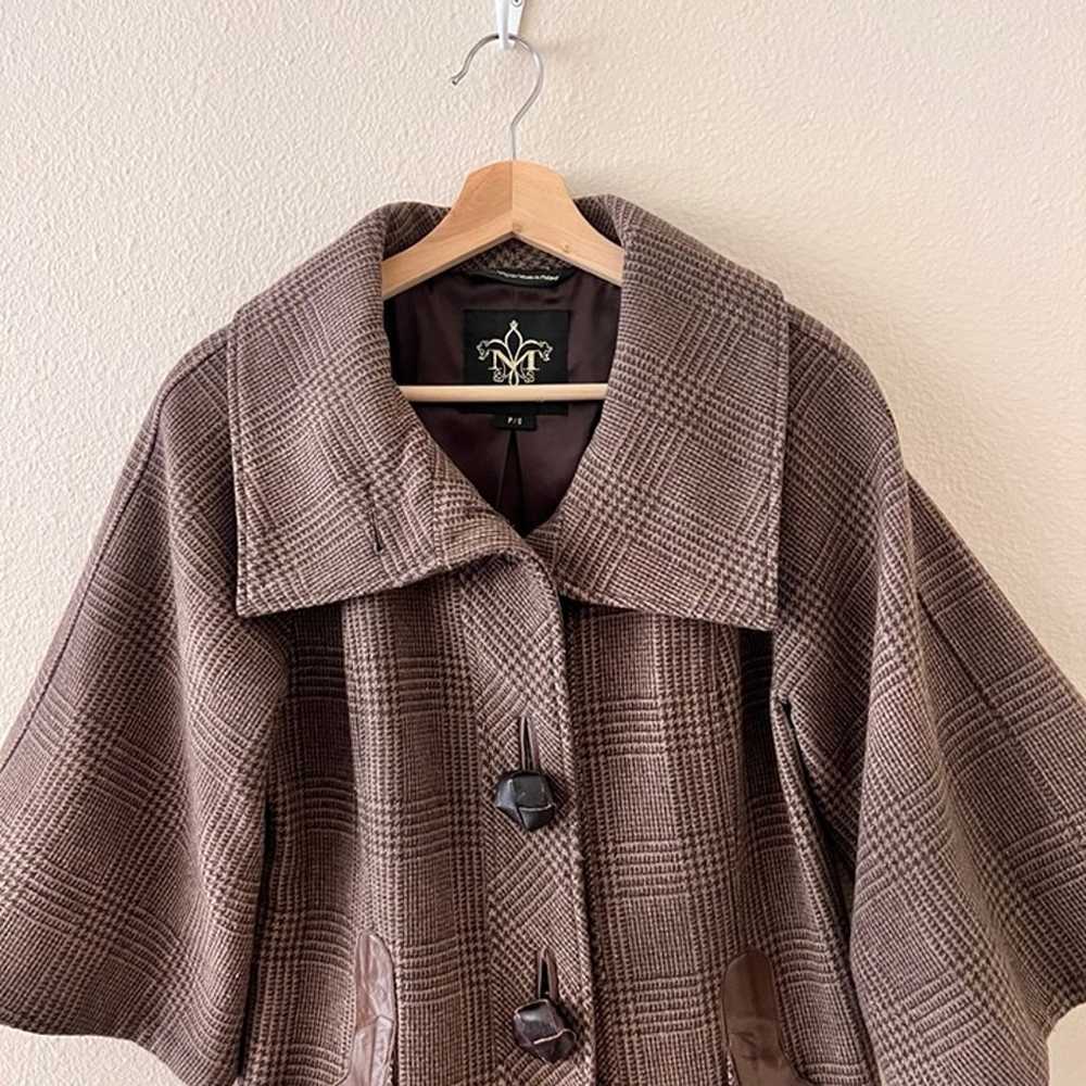 Mackage Brown Virgin Wool Plaid Toggle Button Pea… - image 4