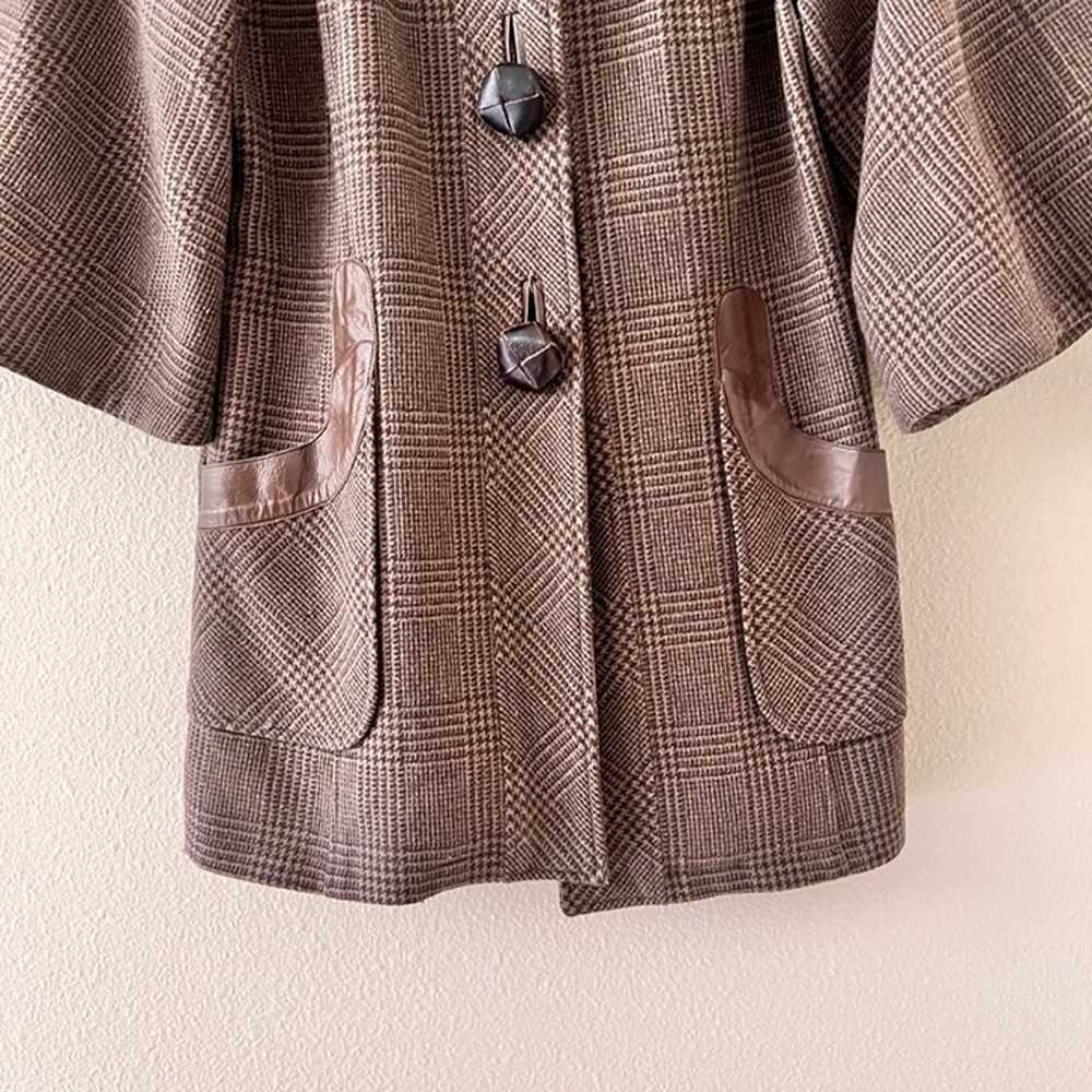 Mackage Brown Virgin Wool Plaid Toggle Button Pea… - image 5