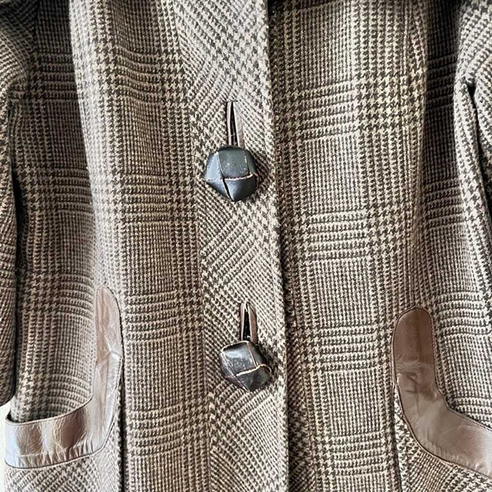 Mackage Brown Virgin Wool Plaid Toggle Button Pea… - image 6