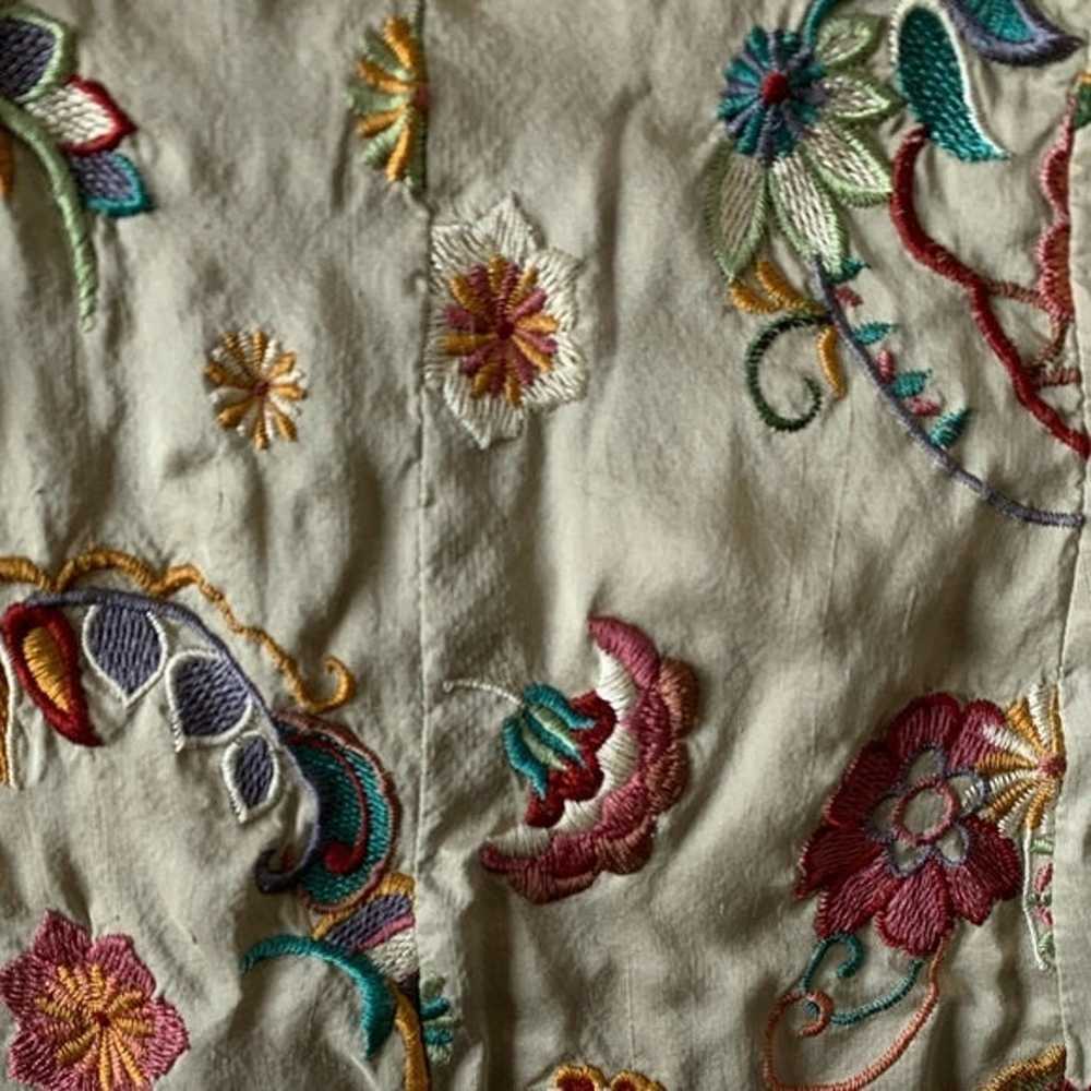 Johnny Was Biya Silk Floral Embroidered Blazer Ja… - image 4