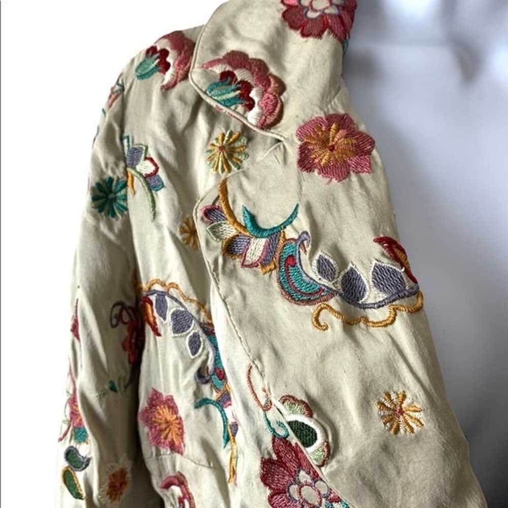 Johnny Was Biya Silk Floral Embroidered Blazer Ja… - image 5