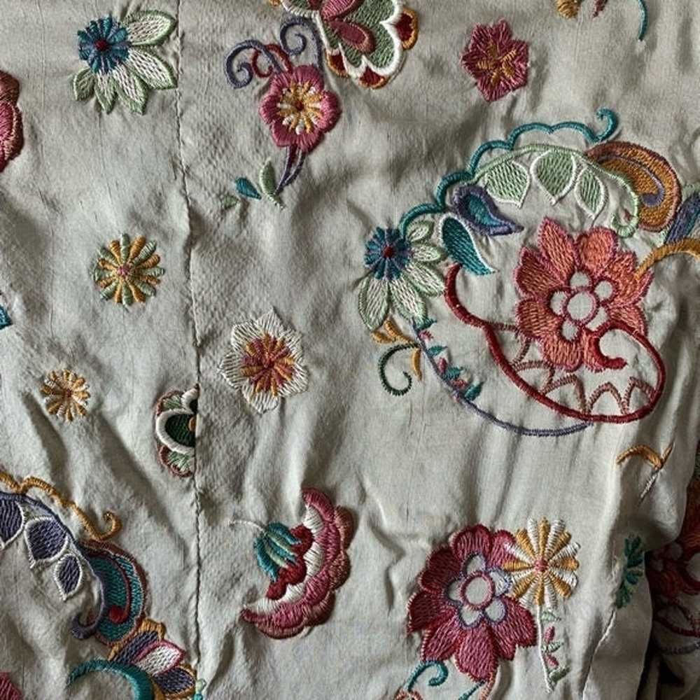Johnny Was Biya Silk Floral Embroidered Blazer Ja… - image 8