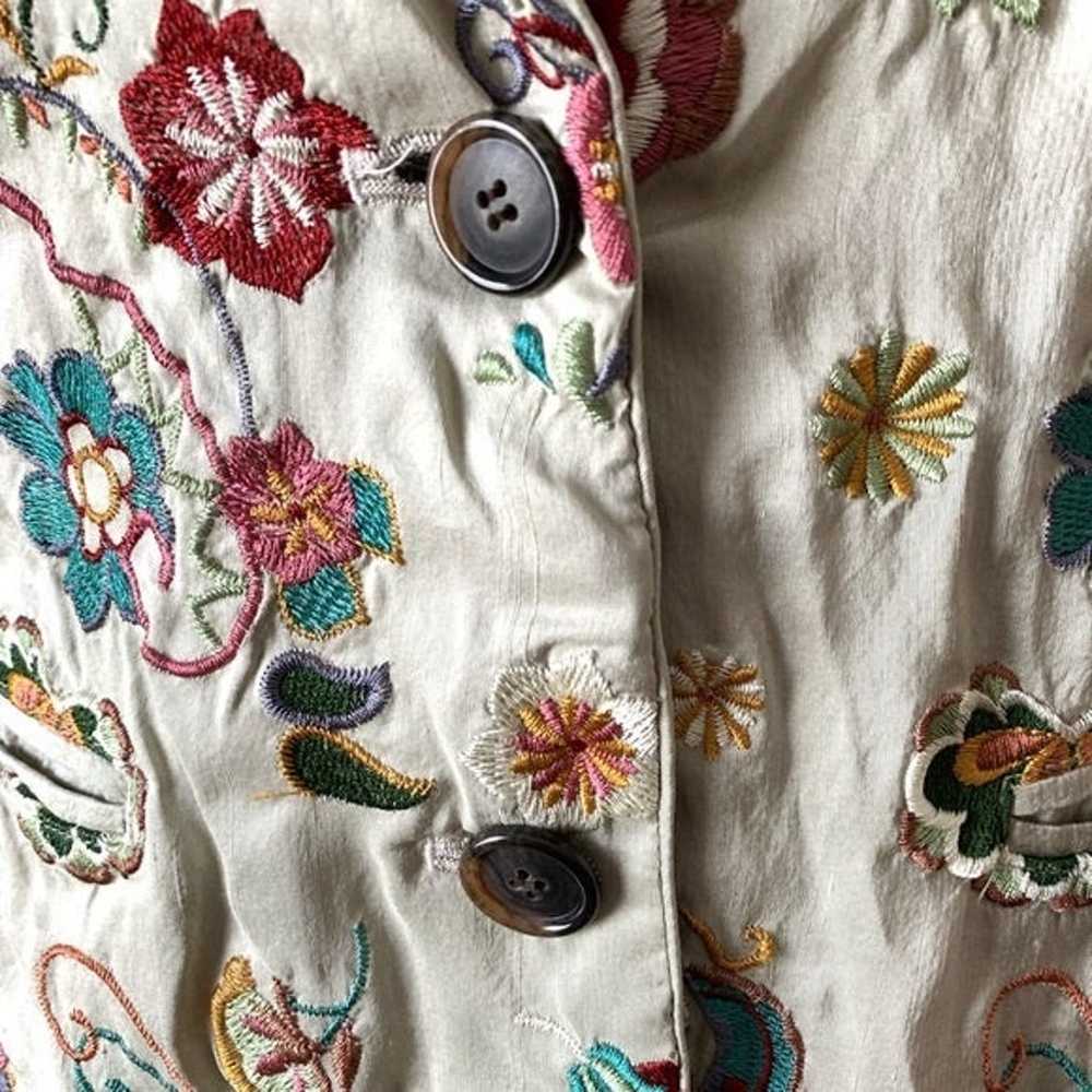 Johnny Was Biya Silk Floral Embroidered Blazer Ja… - image 9