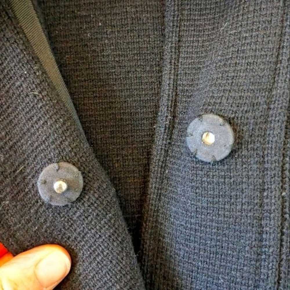 Lan Jaenicke wool cashmere black snap up collared… - image 3