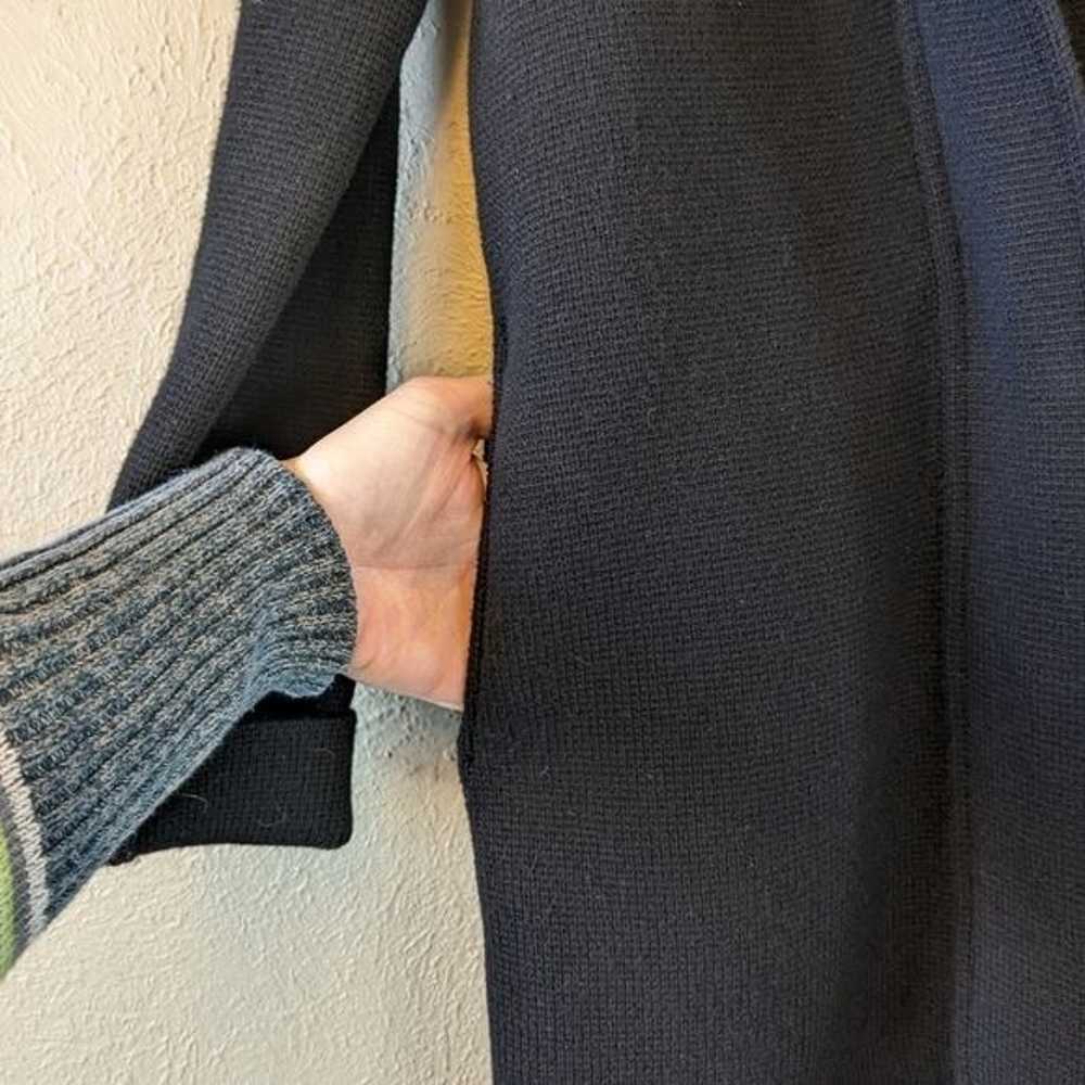 Lan Jaenicke wool cashmere black snap up collared… - image 4