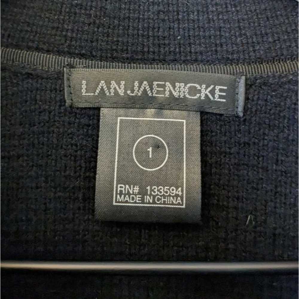 Lan Jaenicke wool cashmere black snap up collared… - image 7