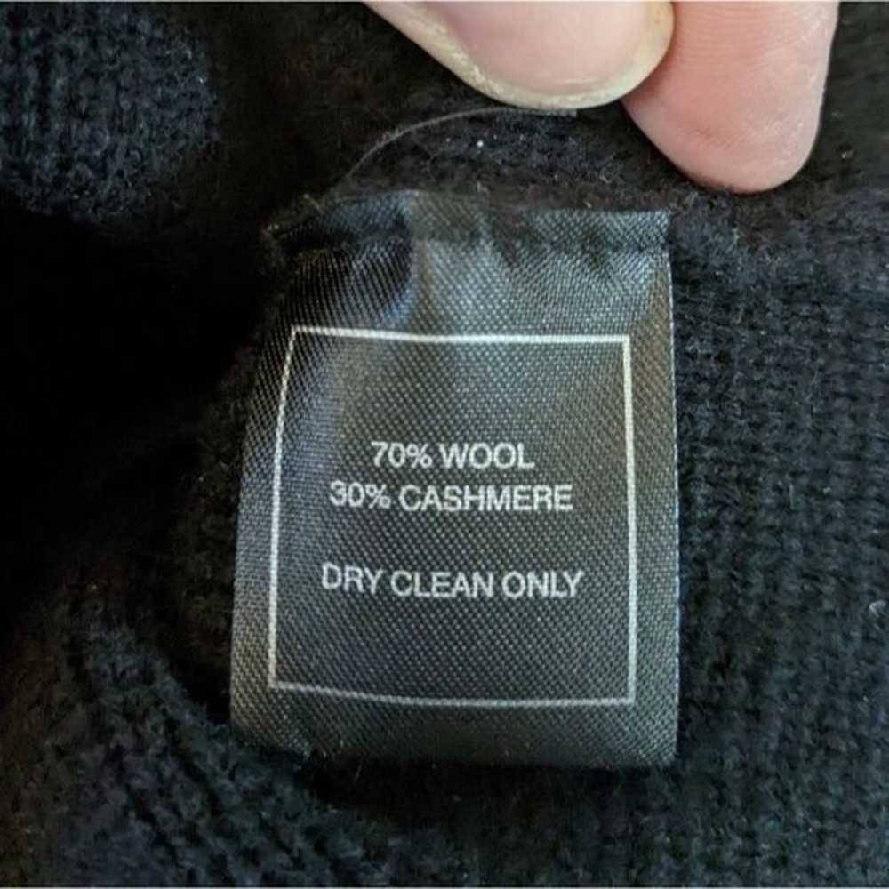 Lan Jaenicke wool cashmere black snap up collared… - image 8
